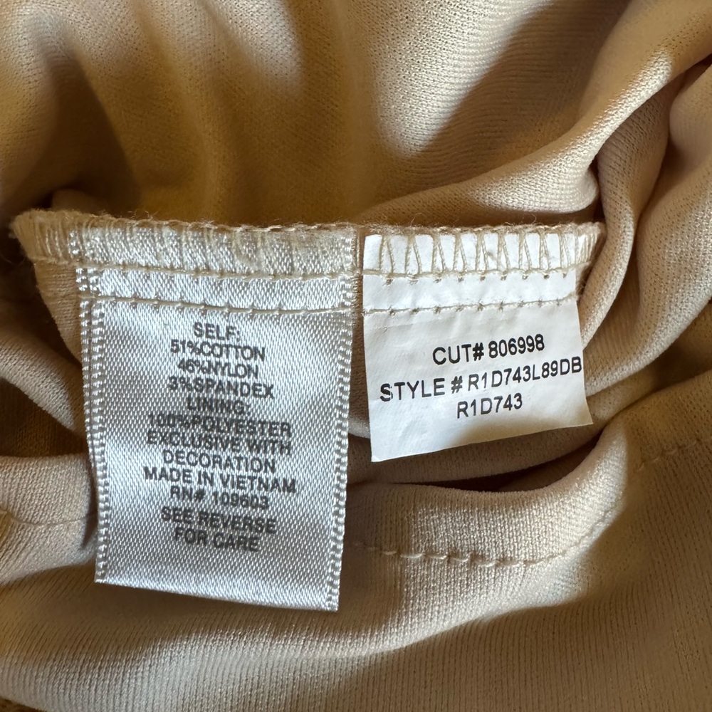 Dressbarn Tan Bohemian High Low Tiered Lace Sundress Size 8 - Picture 10 of 14